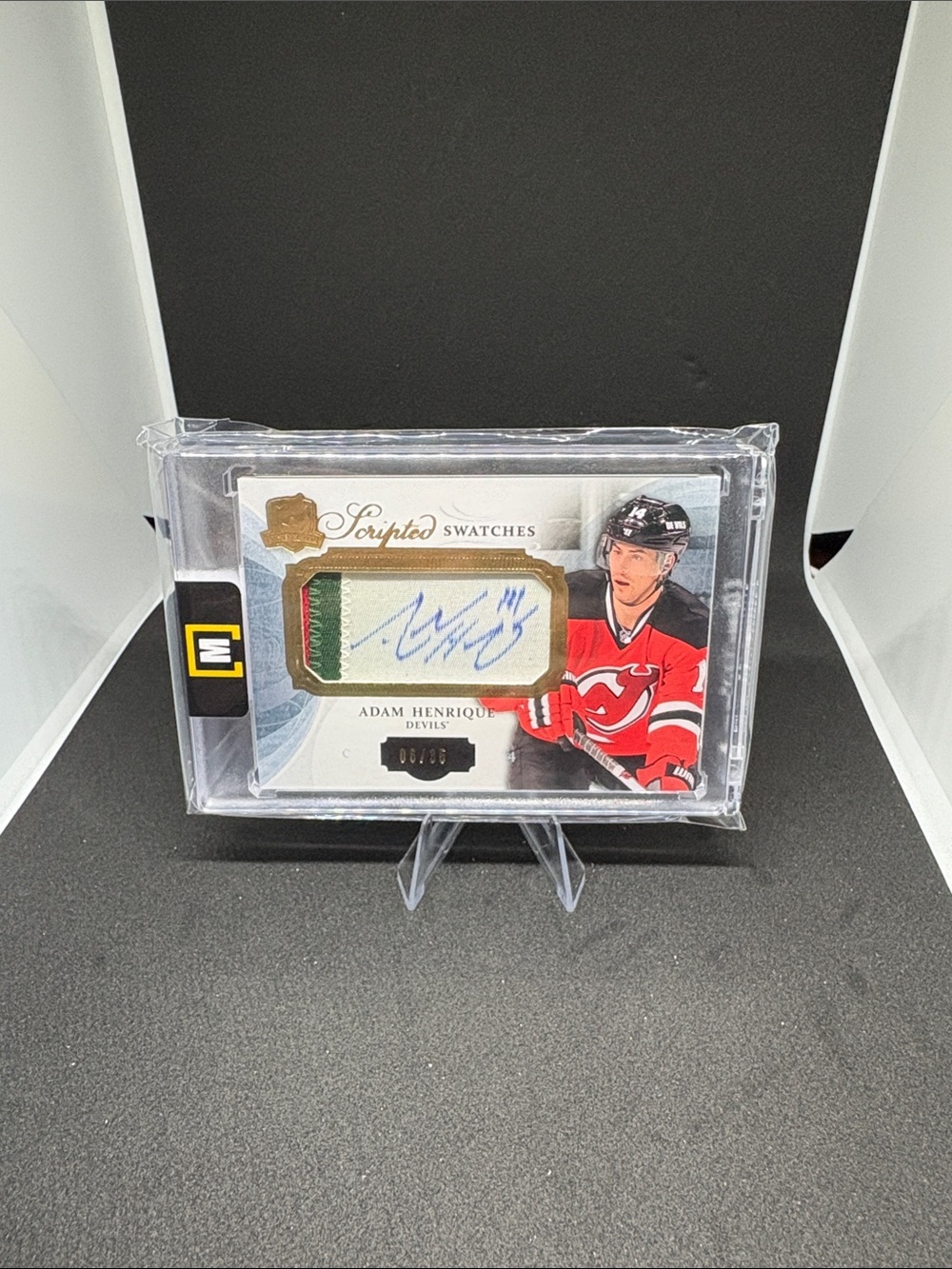 Upper Deck The Cup Scripted Swatches Adam Henrique Hockey Card Patch,Autograph